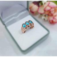 ราคา แหวนนาคหัวพลอยสีฟ้า3เม็ด แหวนพลอยข้อมะขาม (42864010558)