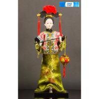 ราคา ตุ๊กตาสาวจีนสวมชุดโบราณ สูง12นิ้ว(30cm.) ถือโคมไฟ ของสะสม Chinese Traditional Doll Handcraft Paper Lantern Ancient China (24491777546)