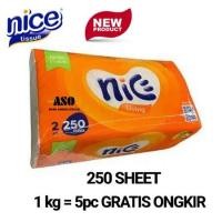 ราคา NICE Tissue 250 แผ่น 2 ชั้น กระดาษเช็ดหน้า !!! (43655826123)