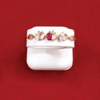 ราคา สร้อยข้อมือพลอย สีขาวคั่นสีแดง สายเป็นรูปใบไม้ สีนาก ความยาว 6.5 นิ้ว (8285919192)