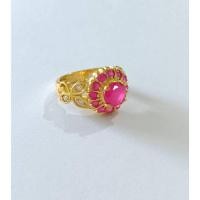 ราคา แหวนทองเหลืองทรงโบราณ ประดับทับทิม และพลอยนพเก้า ทรงสวย (BR-27) (19079076386)