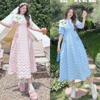 ราคา เดรสยาว ผ้าทอนูน ทอนูนลายหัวใจ คอปก สวยหวาน งานป้าย borichta (20281591824)