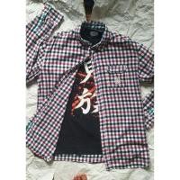 ราคา KEMEJA Evisu เสื้อเชิ้ตผ้าสักหลาด (27331176272)