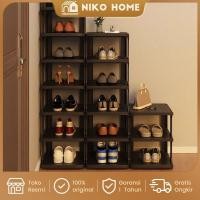 ราคา NIKOHOME ชั้นวางรองเท้าพลาสติก 7-9 ชั้นกันน้ํา || ชั้นวางรองเท้าพับพลาสติกกันฝุ่น 7-9 ชั้น (40424753160)