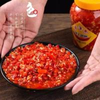 ราคา พริกสับหยับ ซอสพริกขี้หนูกระเทียม ขนาด 500g พริกขี้หนูสับดองมณฑลหูหนาน军杰剁辣椒 剁椒 duojiao (16696964164)