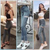 ราคา กางเกงยีนส์ขาดข้างkristhaya (6655607017)