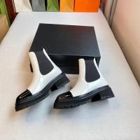 ราคา Chanel รองเท้าบูทสั้น Cowhide สี-Blocking สิทธิบัตรหนังหนา Soled รองเท้าเชลซีสีขาวสิทธิบัตรหนัง Nubuck หนังฤดูใบไม้ร่วง (28343167368)