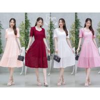 ราคา เดรสออกงานลูกไม้ ดูหรู ทรงเจ้าหญิง สวย สุภาพ ใส่ทำบุญ ไปวัด งานบวช สีโอรส แดง ขาว ชมพู พร้อมส่ง (27959435302)