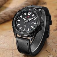 ราคา หรูหราในราคาเบาๆนาฬิกาข้อมือชาย กันน้ำ naviforce watch แท้ รุ่นNF9056-BLACK สายหนัง ของแท้100% (886498001)