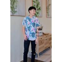 ราคา เสื้อเชิ้ต ผู้ชาย แขนสั้น ลายใบมะพร้าวM (16723078088)