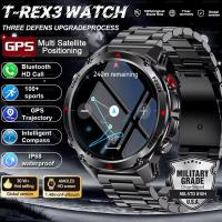 ราคา 2025 ใหม่ทหาร T-REX3 สมาร์ทนาฬิกา Bulit-in GPS เข็มทิศเครื่องวัดระยะสูง Barometric 3ATM กันน้ํา AMOLED BT Call กีฬานาฬิกาผู้ชาย (43968459885)