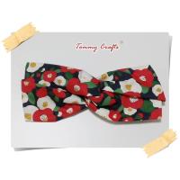 ราคา Tommy Crafts ผ้าคาดผมแบบไขว้ผ้าคอตตอนทวิล ลายดอกไม้แดงขาว cotton twist Headband (24950178195)