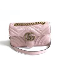 ราคา New gucci marmont mini 22 cm. สีชมพู น่ารักสุด (1893898579)