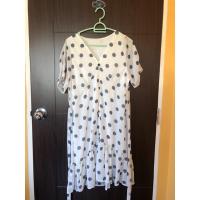 ราคา เดรสยาวสีขาวลายจุดน้ำเงิน มือ1️⃣ (5968832199)