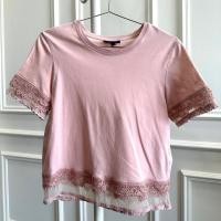 ราคา เสื้อยืด topshopแท้ สีชมพู แต่งลูกไม้ (16093100521)