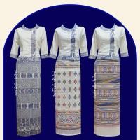 ราคา ชุดพื้นเมืองคอกลมแต่งผ้าพิมพ์ลาย (24778961789)
