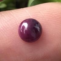 ราคา 0.66ct 5.3mm พลอยทับทิมพม่าแดงม่วงเข้ม เผาเก่า Round Cabochon Natural Purplish Red Ruby,Myanmar (10658355360)