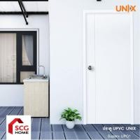 ราคา UNIX ประตู UPVC รุ่น Super+ ลาย UPG1 ขนาด 80x200 ซม. สีขาว เจาะลูกบิด (26514290050)