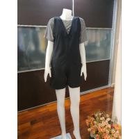 ราคา Se65255เอี๊ยมกางเกงขาสั้นสีดำ,เอี้ยมผ้าสีดำมือสอง (21467658843)