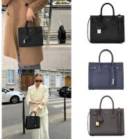 ราคา YSL/ Saint Laurent / ปิดซิปสีทึบ / หนัง / กระเป๋าถือ / กระเป๋าสะพาย / ของแท้ 100% (25733100429)