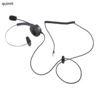 ราคา Quim 4-Pin RJ11 Monaural Wired Operator Call Center ชุดหูฟังโทรศัพท์หูฟัง BK (26683309892)