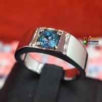 ราคา แหวนบลูโทแพซ แหวนเงินแท้ ชุบทองคำขาว พลอยบลูโทแพซแท้ YTG-8245 (3506197992)
