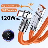 ราคา 120w 6A สายเคเบิลข้อมูล USB Type C 180 องศาหมุนสายข้อศอกสําหรับเล่นเกมสําหรับ Xiaomi เครื่องชาร์จโทรศัพท์มือถือสายเคเบิลข้อมูล USB (40766274732)