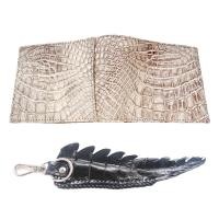 ราคา River กระเป๋าสตางค์หนังจระเข้แท้ ส่วนขา สีขาว (19139596555)