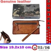 ราคา กระเป๋าสตางค์ 15/16 Fifteen Sixteen ทรงยาว (หนังวัวแท้ 100%) Genuine leather หนังสีน้ำตาล หนังหนา ใช้งานได้นาน (41864873471)