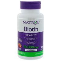 ราคา พร้อมส่ง ล็อตใหม่ไบโอติน Natrol, Biotin, Strawberry Flavor 10,000mg 60เม็ด บำรุงผม บำรุงเล็บ (1394139869)