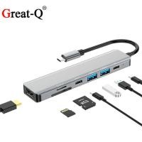 ราคา Type-c ถึง HD 7 in 1 type-c hub Docking Station 4K hdmi USB3.1 HUB Hub (46551909608)