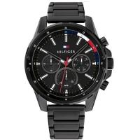 ราคา Tommy Hilfiger Men’s Quartz Black Stainless Steel Black Dial 44mm Watch... (28076642884)