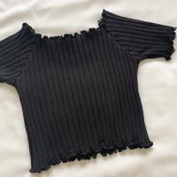 ราคา ☀️ เสื้อยืดครอปไหมพรม สีดำ ใส่เปิดไหล่/ไม่เปิดก็ได้น้า (18201178073)
