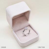 ราคา GR025 แหวนเงินแท้925 แหวนผู้หญิง ฝังเพชรเม็ดเดี่ยว (22819388292)
