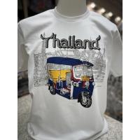 ราคา Colour T-shirt เสื้อยืดประเทศไทย ลายพิมพ์ ตุ๊ก ตุ๊ก กากเพชร หน้าวัด ผ้าคอตตอน100% Made in Thailand (27838247806)