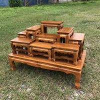 ราคา โต๊ะหมู่บูชาไม้สักทอง หมู่9หน้า4นิ้ว (7519286232)