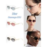 ราคา ของแท้ 【DIOR】สีทึบออกแบบแว่นตากันแดดรูปไข่โลหะ (42611463628)