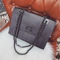 ราคา COACH Parker Metallic Graphite Leather Shoulder Bag (7711488720)