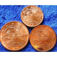 ราคา เหรียญ​ยูโร​ ลิทัวเนีย​ Lithuania, ชุด​1,2,5​ Euro​Cent, ไม่​ผ่าน​ใช้​ UNC, #​2178 (18753047225)