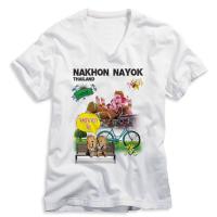 ราคา เสื้อยืดคอวีสีขาว เสื้อแขนสั้น เนื้อผ้า TK พร้อมพิมพ์ลายซับลิเมชั่น ทรานเฟอร์ จ.นครนายก (11721404820)