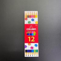 ราคา สีไม้ คอลลีน 12สี6แท่ง / ดินสอสี 12 สี 2หัว Colleen (16096376183)