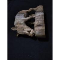 ราคา งานแกะสลักหมูป่าทำจากไม้สักทอง (44123381214)