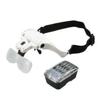 ราคา 1.5x2x2.5x3.5x วงเล็บแว่นตาไฟ Led โคมไฟ Visor หัว Loupe Jeweler แถบคาดศีรษะแว่นขยายแว่นตาแว่นขยาย (55101425554)