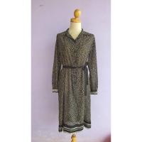 ราคา FF02678 เดรสวินเทจ ชีฟอง สีดำลาย แบรนด์ Christian Ada by Itokin อก free-40 นิ้ว (22831747056)