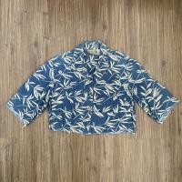 ราคา meye.used SALE! เสื้อคเชิ้ต ครอป วินเทจ ลายไผ่ สีฟ้าเข้ม (21513221964)