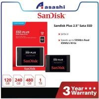 ราคา 【จัดส่งในพื้นที่】ฮาร์ดดิสก์ Sandisk SSD Plus Hard Disk SATA III 2.5" 120GB 240GB 480GB 1TB Internal Solid State Driveประ (18879662349)