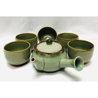ราคา ชุดเชตกาน้ำชา กาน้ำชาดินเผาเคลือบ พร้อมแก้ชา 5 ใบ (16679614100)