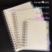 ราคา สมุดสันห่วงมีดัชนี Index สมุดโน้ตบุ๊ก A5 /B5สมุดจดบันทึกสันห่วง ปก pp ให้เลือก 2ขนาด110 แผ่น แบบมีเส้น ตาราง (25640669903)