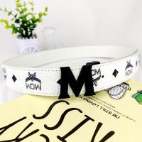 ราคา M MCM Classic LOGO Print Belt Big M Metal Buckle Fashion All-Match Belt (51750962923)