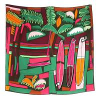 ราคา Hermes Sea and Surf Fun Scarf Green Pink Carré 90 Direct from Japan Secondhand (26254423276)